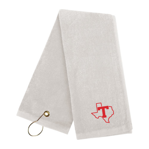 White Golf Towel - T Texas