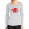 Thumbnail image for  Womens White Performance Long Sleeve V Neck Shirt