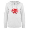 Thumbnail image for  ENZA Womens White V Notch Raw Edge Fleece Hoodie