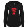 Thumbnail image for  ENZA Womens Black V Notch Raw Edge Fleece Hoodie