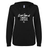 Thumbnail image for  ENZA Womens Black V Notch Raw Edge Fleece Hoodie