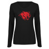 Thumbnail image for  Womens Black Long Sleeve V Neck Tee 