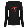 Thumbnail image for  Womens Black Long Sleeve V Neck Tee 