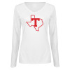 Thumbnail image for  Womens White Long Sleeve V Neck Tee