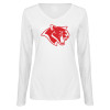 Thumbnail image for  Womens White Long Sleeve V Neck Tee