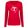 Thumbnail image for  Womens Red Long Sleeve V Neck Tee