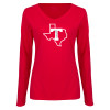 Thumbnail image for  Womens Red Long Sleeve V Neck Tee