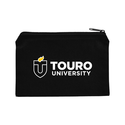  8oz. Black Cotton Travel Pouch - Touro University Horizontal