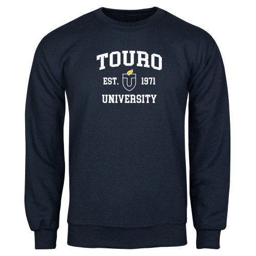  Navy Fleece Crew - Touro EST. 1971 Distressed