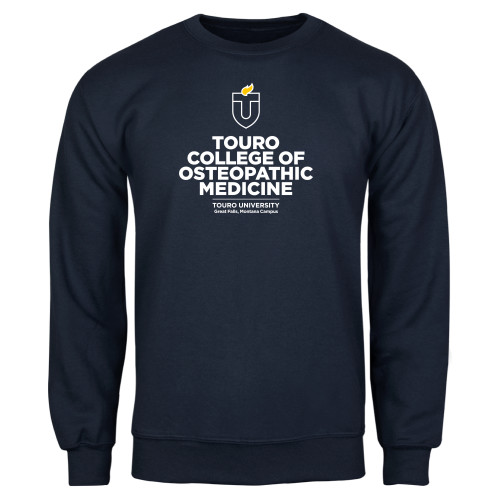 Navy Fleece Crew - Touro College Osteopathic Medicine Montana Vertical