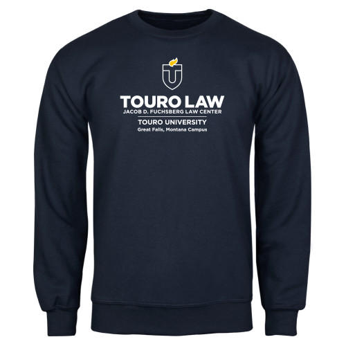  Navy Fleece Crew - Touro Law Montana Vertical