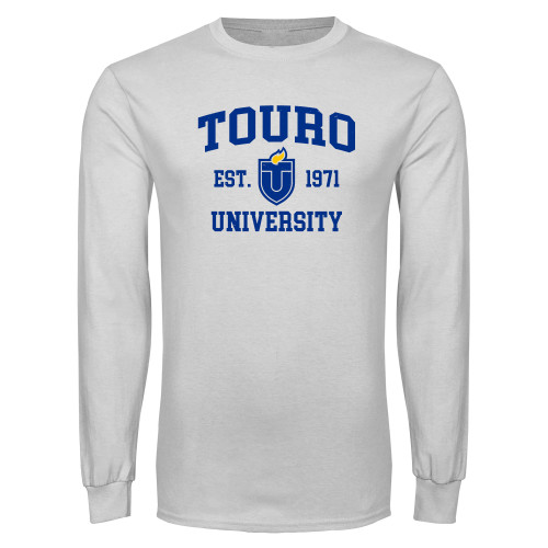  White Long Sleeve T Shirt - Touro EST. 1971 Distressed