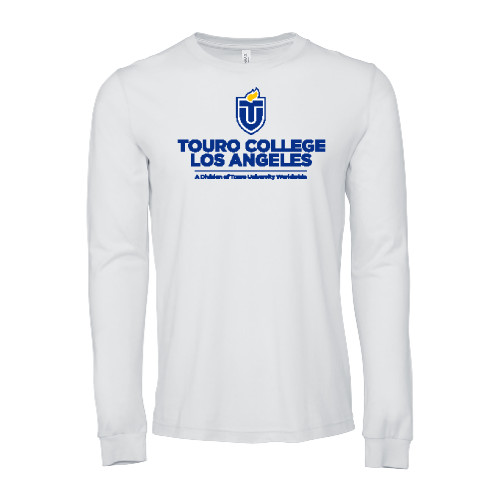  Bella + Canvas White Jersey Cotton Long Sleeve T Shirt - Touro College Los Angeles Division - Touro University