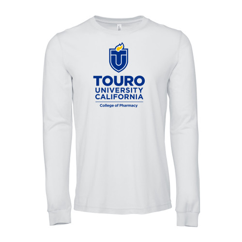  Bella + Canvas White Jersey Cotton Long Sleeve T Shirt - Touro California College of Pharmacy Vertical