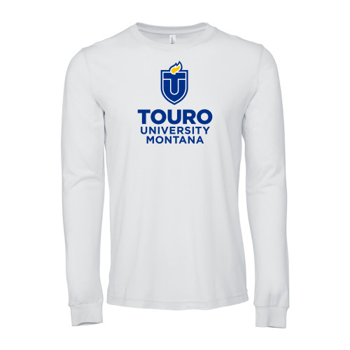  Bella + Canvas White Jersey Cotton Long Sleeve T Shirt - Touro Montana Vertical