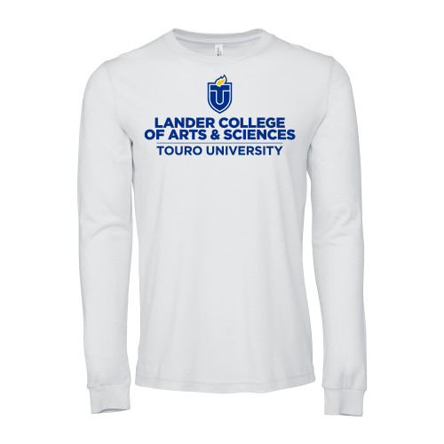  Bella + Canvas White Jersey Cotton Long Sleeve T Shirt - Touro University Lander College of Arts and Sciences