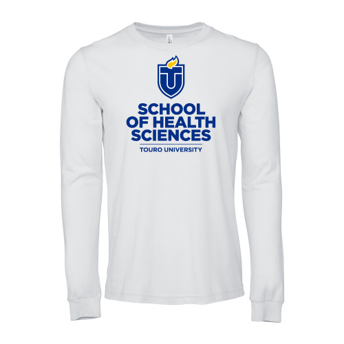 Bella + Canvas White Jersey Cotton Long Sleeve T Shirt - Touro University School of Health Sciences