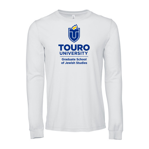  Bella + Canvas White Jersey Cotton Long Sleeve T Shirt - Touro University Graduate School of Jewish Studies