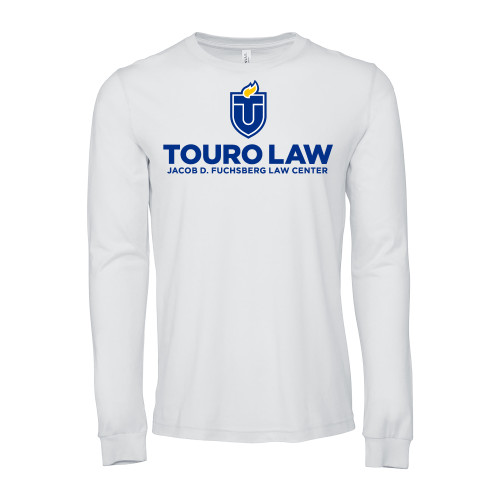 Bella + Canvas White Jersey Cotton Long Sleeve T Shirt - Touro University Touro Law Center