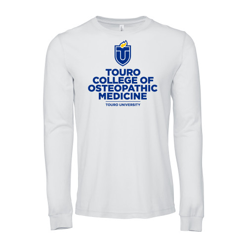  Bella + Canvas White Jersey Cotton Long Sleeve T Shirt - Touro University Touro College of Osteopathic Medicine
