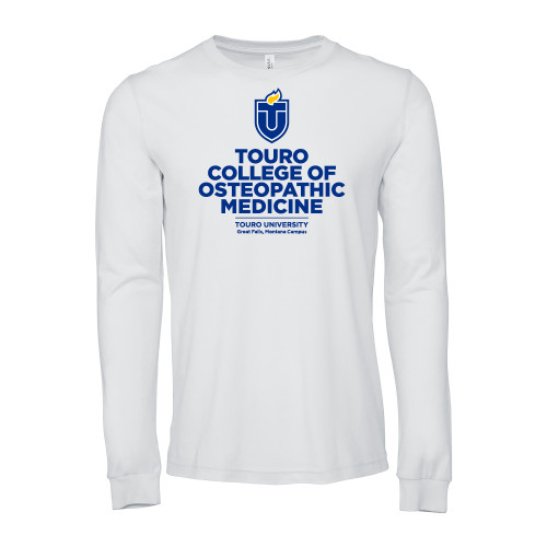  Bella + Canvas White Jersey Cotton Long Sleeve T Shirt - Touro University Touro College of Osteopathic Medicine Great Falls