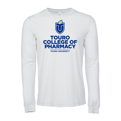  Bella + Canvas White Jersey Cotton Long Sleeve T Shirt - Touro University Touro College of Pharmacy