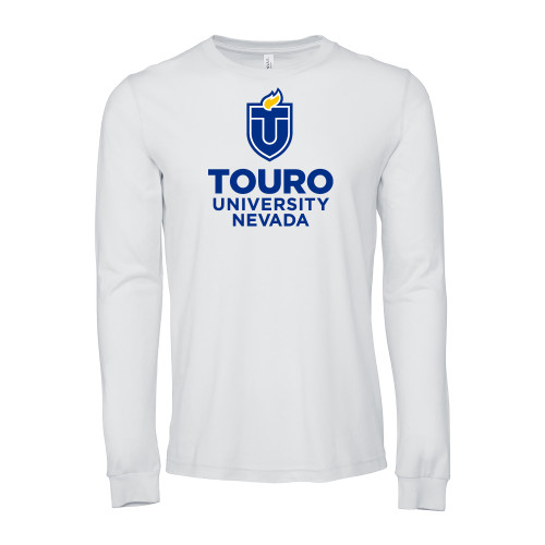  Bella + Canvas White Jersey Cotton Long Sleeve T Shirt - Touro University Nevada