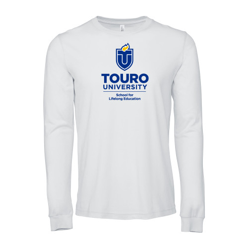  Bella + Canvas White Jersey Cotton Long Sleeve T Shirt - School for Lifelong Education - Touro University