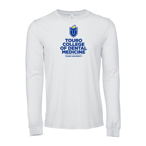  Bella + Canvas White Jersey Cotton Long Sleeve T Shirt - College of Dental Medicine - Touro University