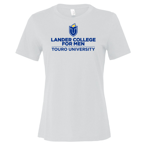  Bella + Canvas Womens White Relaxed Cotton T Shirt - Touro University Lander College for Men