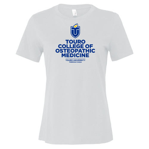  Bella + Canvas Womens White Relaxed Cotton T Shirt - Touro University Touro College of Osteopathic Medicine Middletown