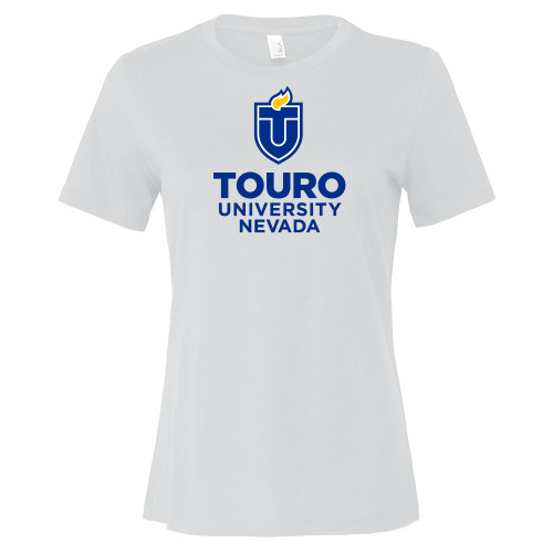 Bella + Canvas Womens White Relaxed Cotton T Shirt - Touro University Nevada