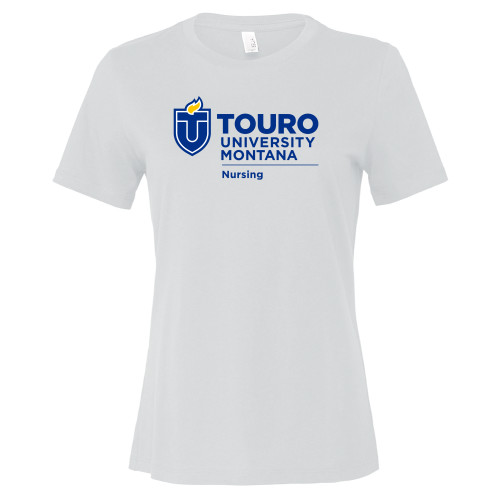  Bella + Canvas Womens White Relaxed Cotton T Shirt - Touro Montana Nursing Vertical