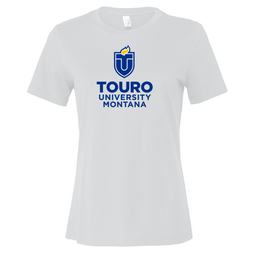  Bella + Canvas Womens White Relaxed Cotton T Shirt - Touro Montana Vertical