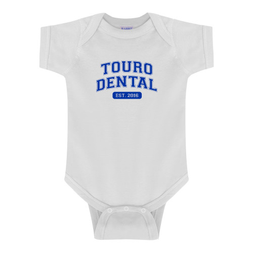  White Infant Onesie - Touro Dental Collegiate Arched Est Date