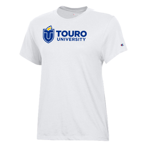  Champion Womens  White Core Short Sleeve Tee - Touro University Horizontal