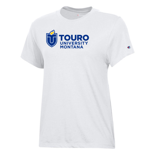  Champion Womens  White Core Short Sleeve Tee - Touro Montana Horizontal