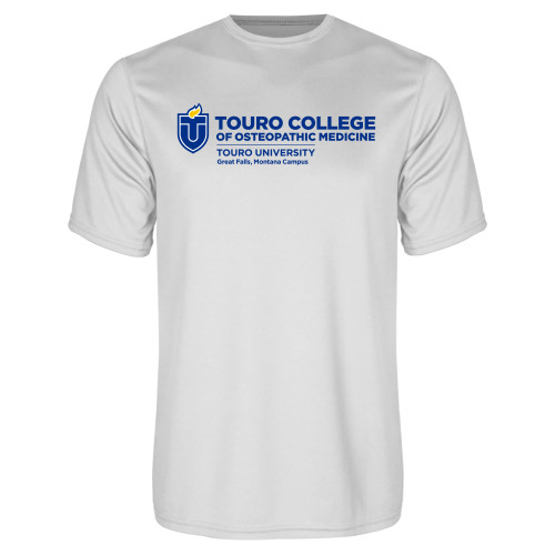 White Performance Tee - Touro College Osteopathic Medicine Montana Horizontal