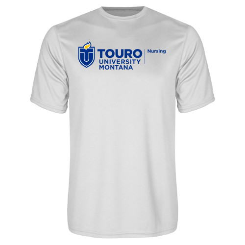 White Performance Tee - Touro Montana Nursing Horizontal