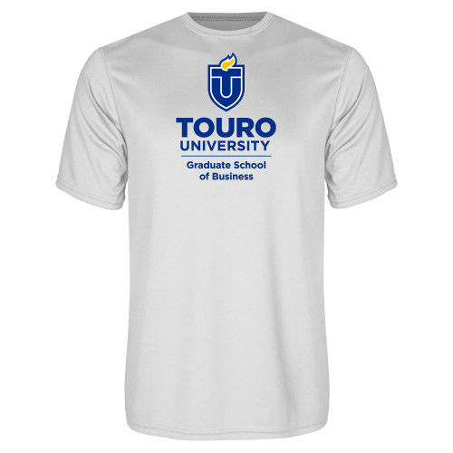  White Performance Tee - Touro University Graduate School of Business