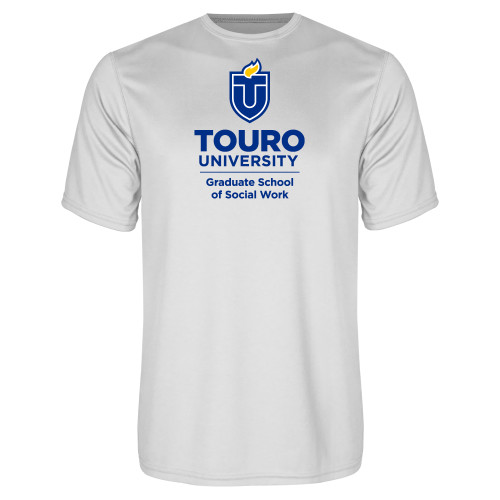  White Performance Tee - Touro University Graduate School of Social Work