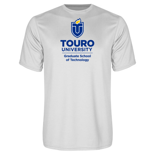  White Performance Tee - Touro University Graduate School of Technology