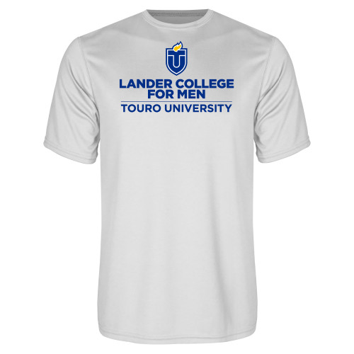  White Performance Tee - Touro University Lander College for Men