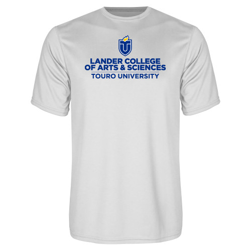  White Performance Tee - Touro University Lander College of Arts and Sciences