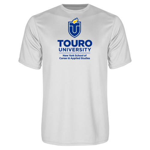  White Performance Tee - Touro University NYSCAS