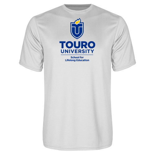  White Performance Tee - School for Lifelong Education - Touro University