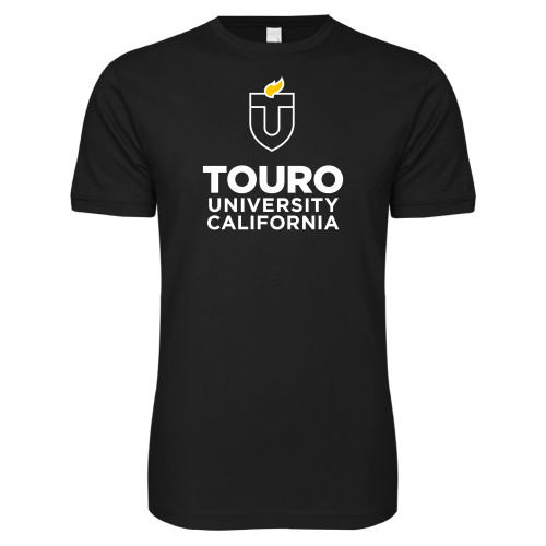  Next Level Black SoftStyle T Shirt - Touro University CA Stacked