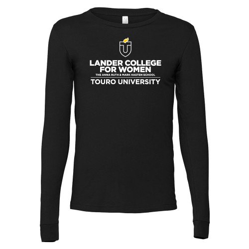  Bella + Canvas Black Jersey Cotton Long Sleeve T Shirt - Touro University Lander College for Women