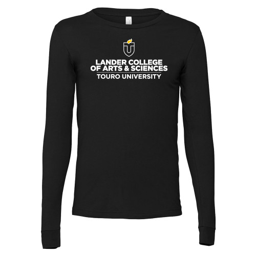  Bella + Canvas Black Jersey Cotton Long Sleeve T Shirt - Touro University Lander College of Arts and Sciences