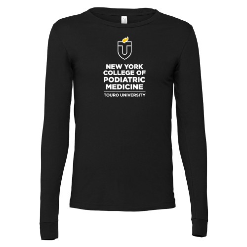  Bella + Canvas Black Jersey Cotton Long Sleeve T Shirt - Touro University College of Podiatric Medicine